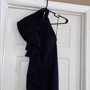 Gianni Bini Black Halter Ruffle Dress